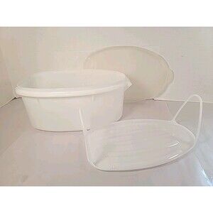 Rare Complete Vintage TUPPERWARE Roast Flavor Saver Ham Turkey Container 487-1